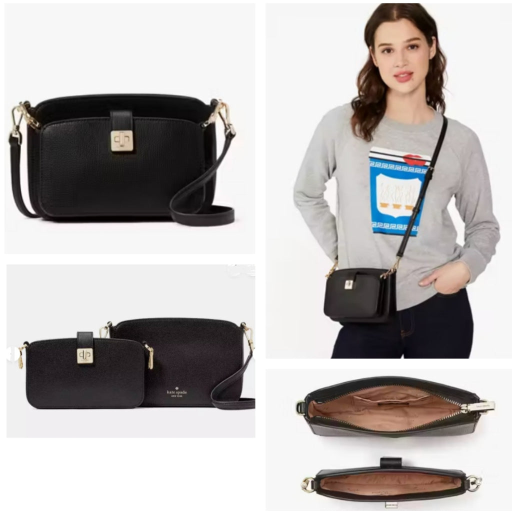 ORIG & IMPORTED KS Phoebe Duo Crossbody Dual Black Small Bag