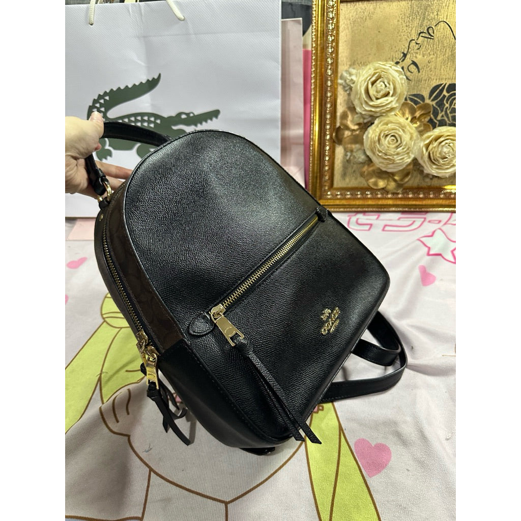 ORIG Preloved RARE CCH Jordyn Backpack Black/Brown Bag In Signature Canvas