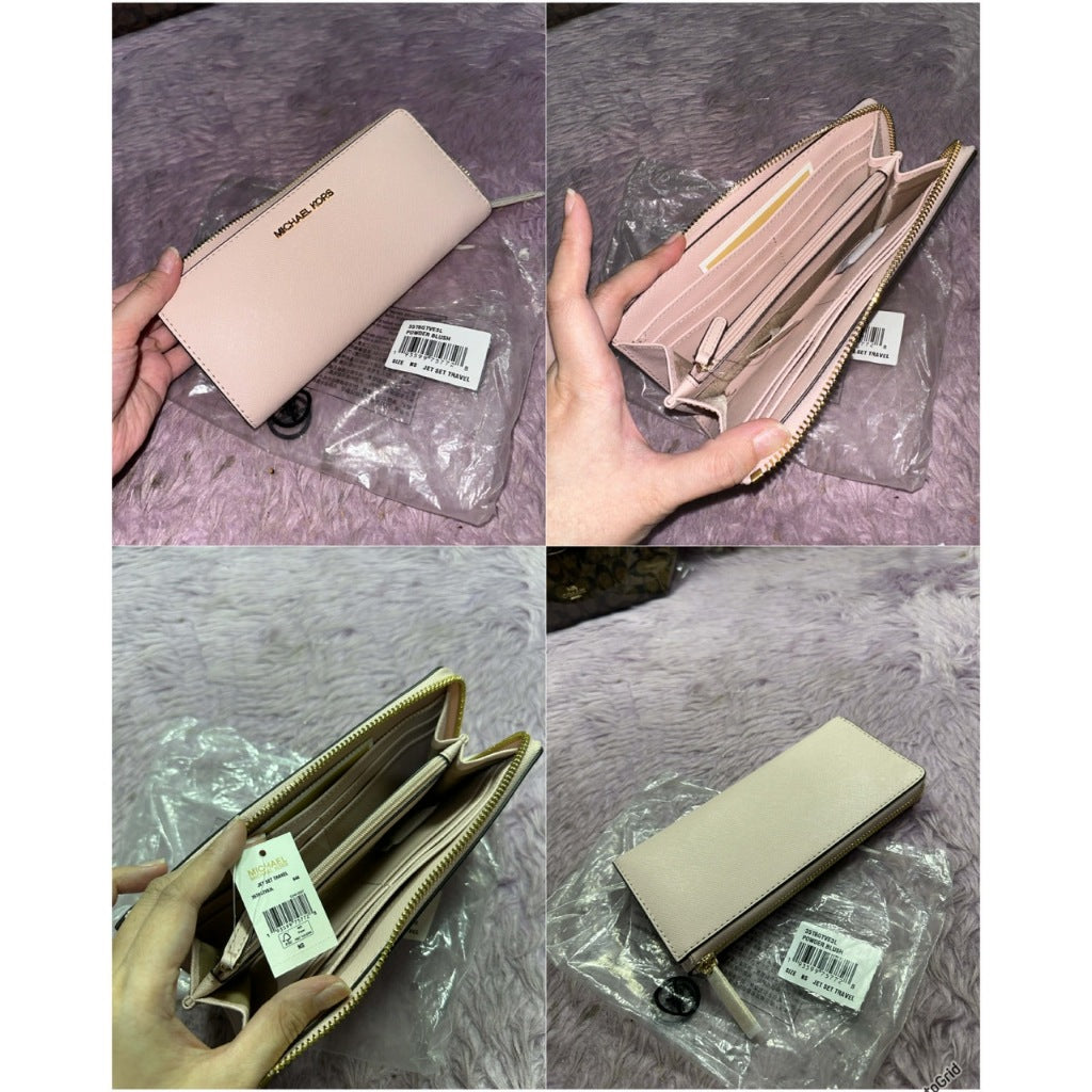 ORIG & IMPORTED MK Long Quarter-Zip Wallet Brown/Vanilla White/Pink