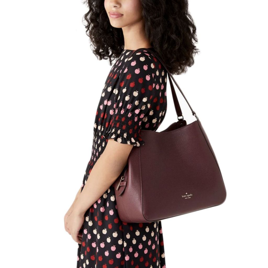 ORIG Preloved Kate Spade KS Leila Medium Triple Compartment Shoulder Purple Bag