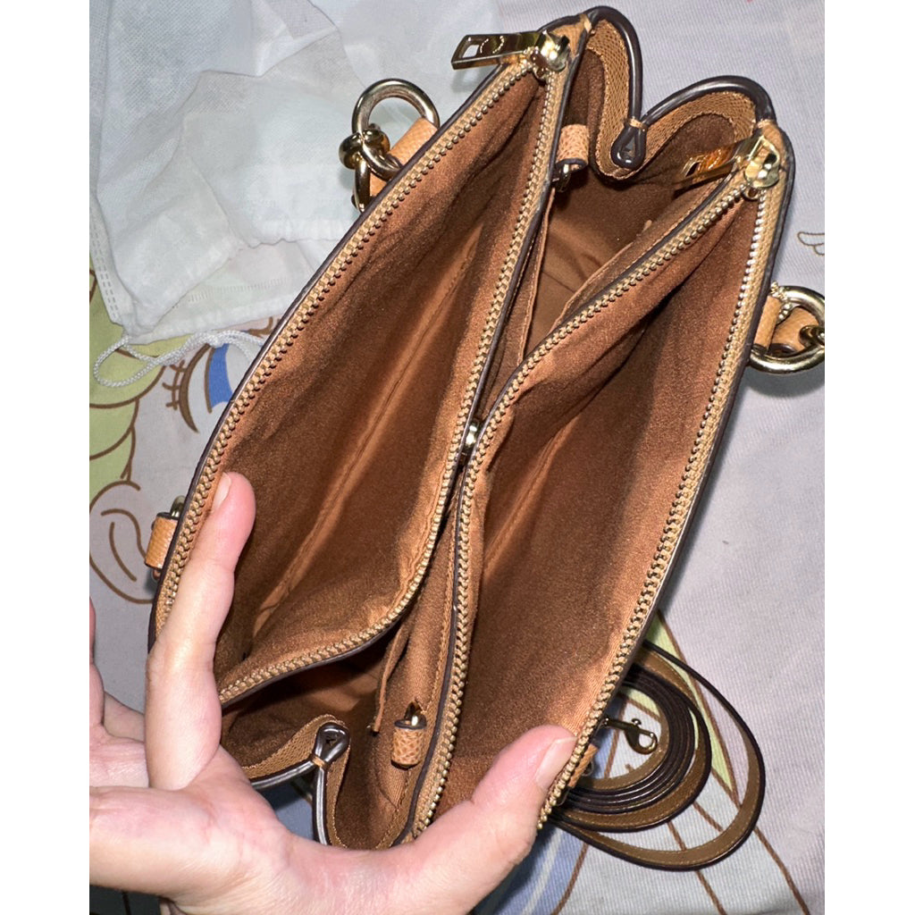 ORIG Preloved RARE CCH Mini Brooke Carryall Satchel Brown Bag