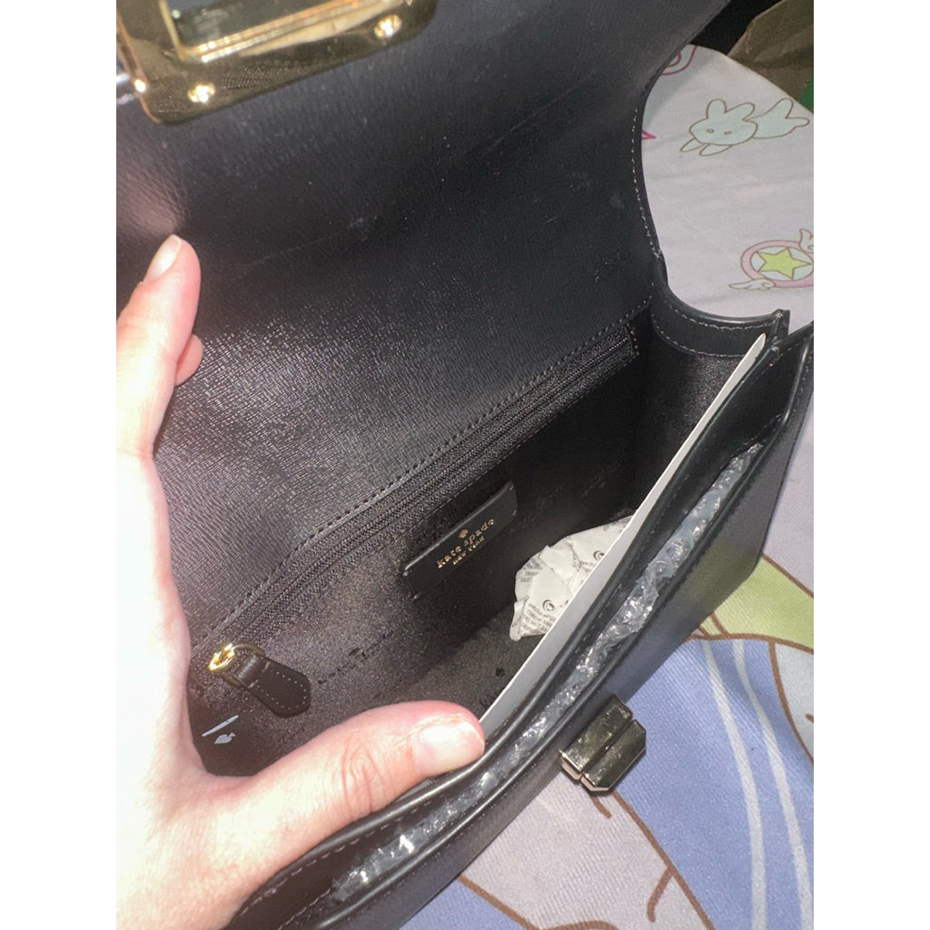 ORIG & IMPORTED KS Phoebe Turnlock Flap Shoulder Black Bag