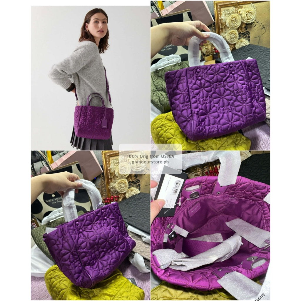 ORIG & IMPORTED KS Retail Tilly Quilted Small Tote Nylon Purple/Black/Pink/Brown/Green Bag