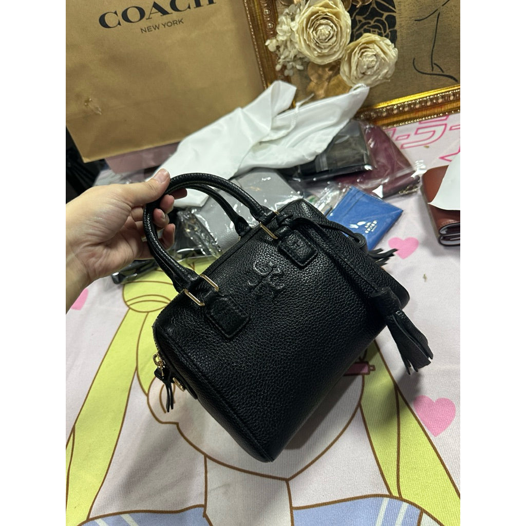 ORIG Preloved TB Thea Mini Web Satchel Black Bag