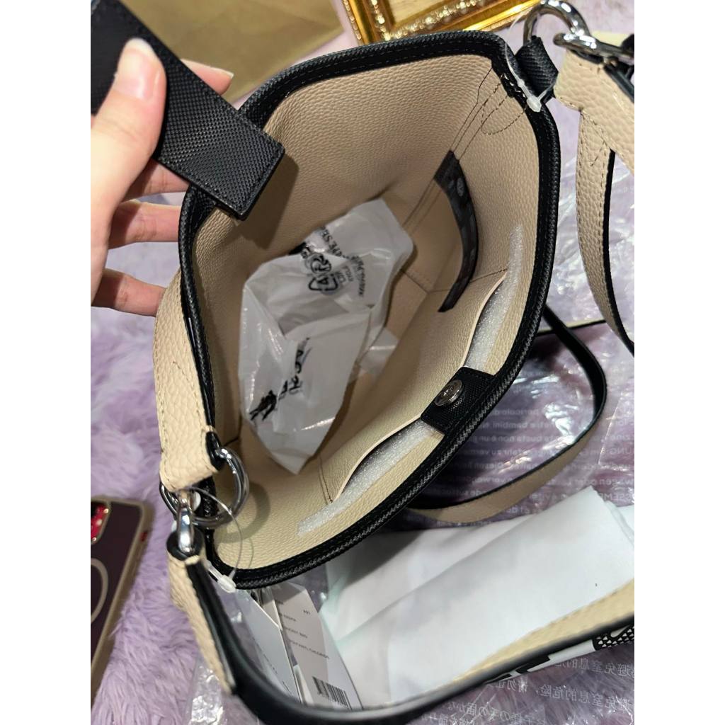 ORIG & IMPORTED LCT Lacoste Anna Bucket Black Medium Bag