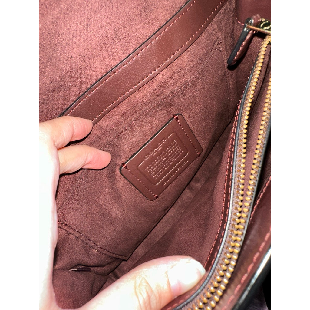 ORIG Preloved CCH Tilly Top Handle Satchel Signature Brown/Black Bag