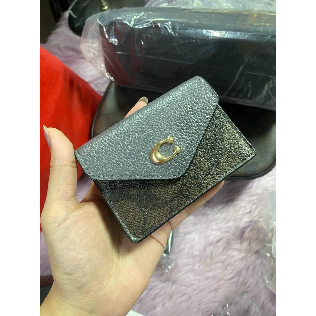 ORIG & IMPORTED CCH Card Case Small Flap Brown/Gray Wallet