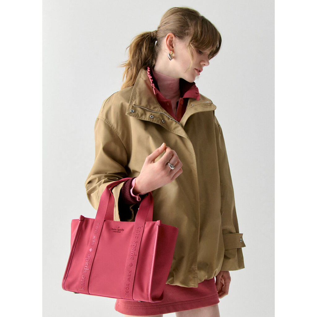 ORIG & IMPORTED KS Kip Nylon Small Tote Black Pink Bag