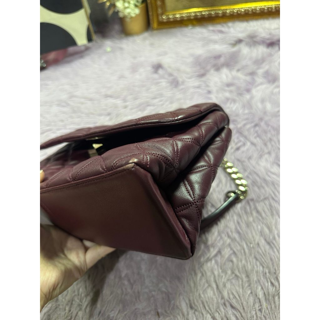 ORIG Preloved KS Natalia Medium Flap Shoulder Bag in Cherrywood Red Bag