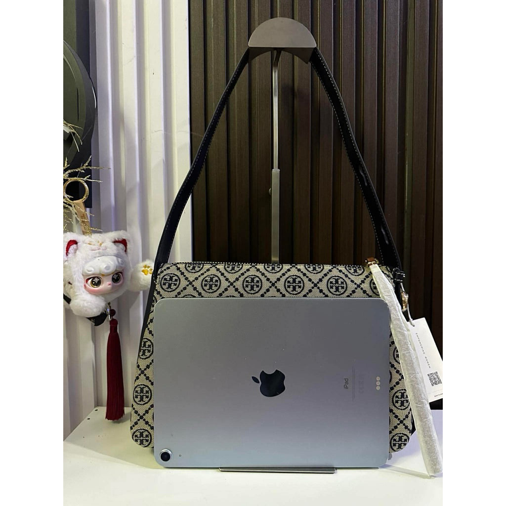 ORIG & IMPORTED Tory TB T Monogram Messenger Navy Blue Hobo Bag