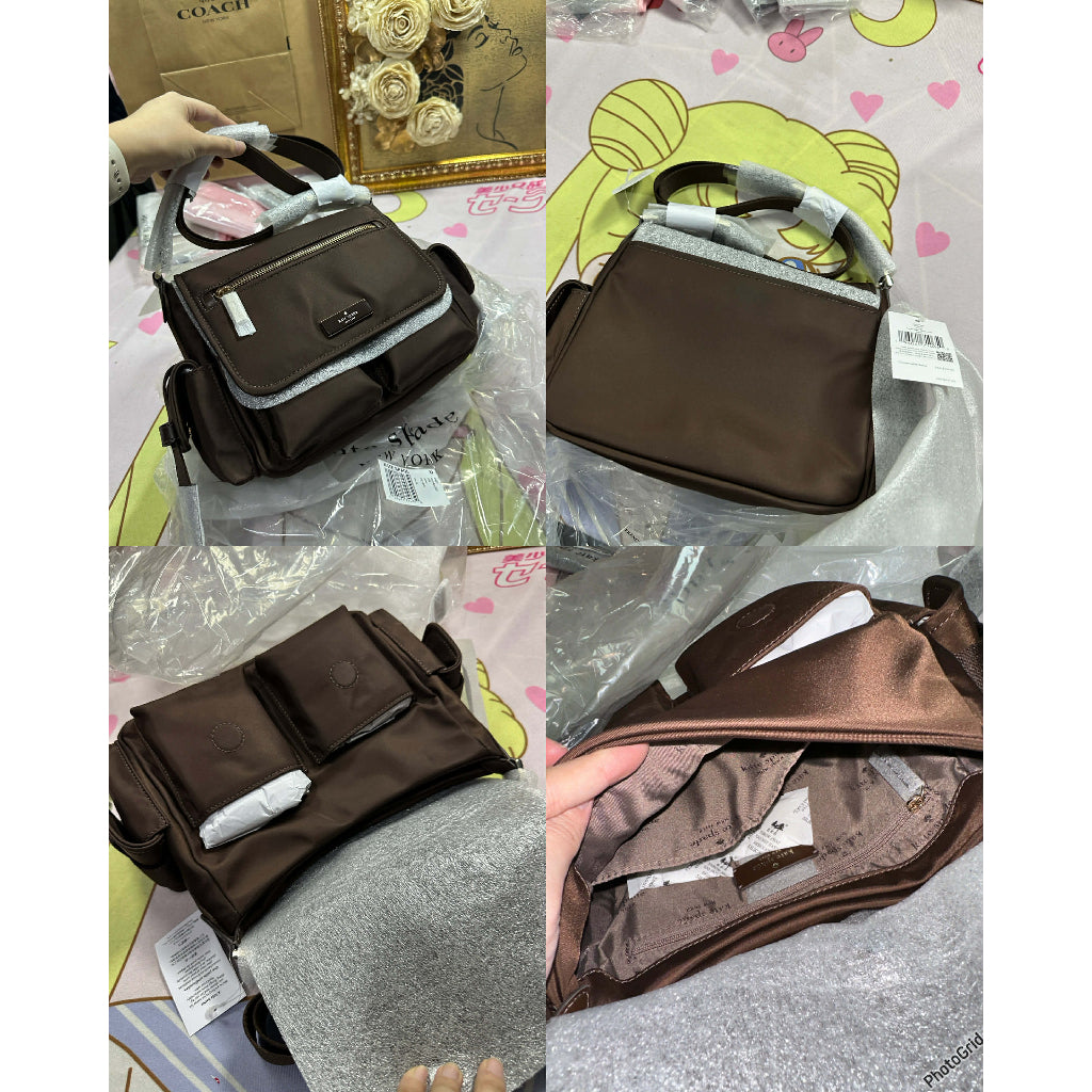 ORIG & IMPORTED KS Carter Cargo Messenger Nylon Black/Brown Bag