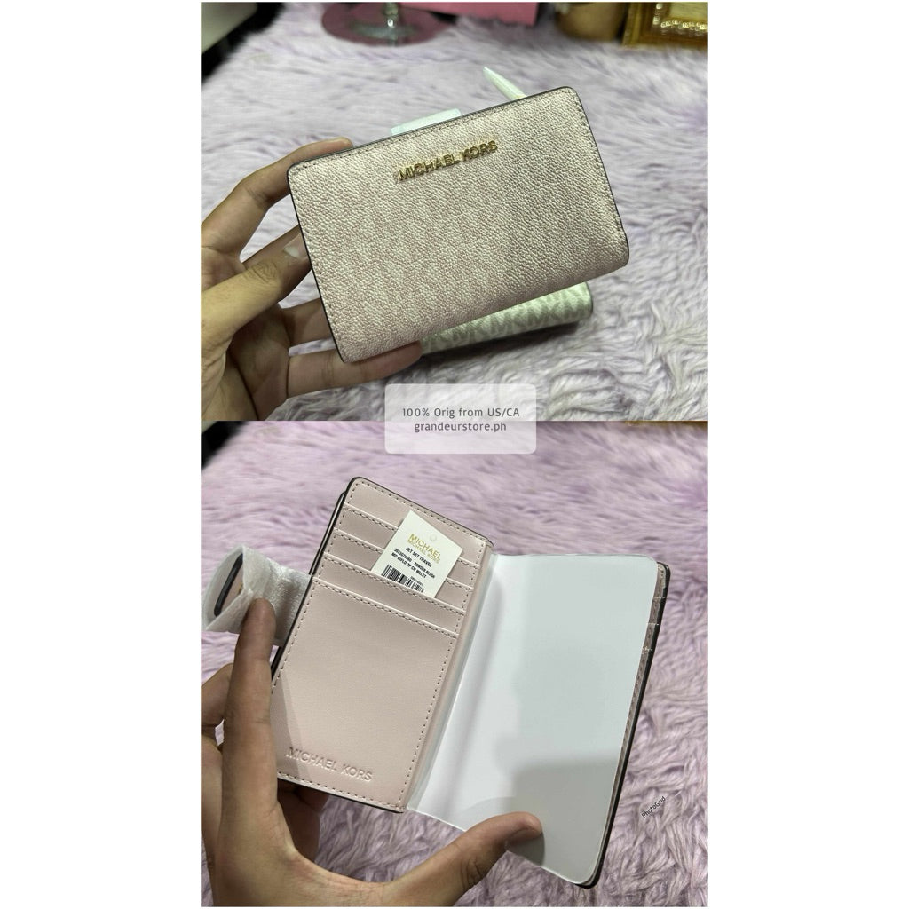ORIG & IMPORTED MK Medium Signature Logo Wallet Brown/Vanilla White/Pink