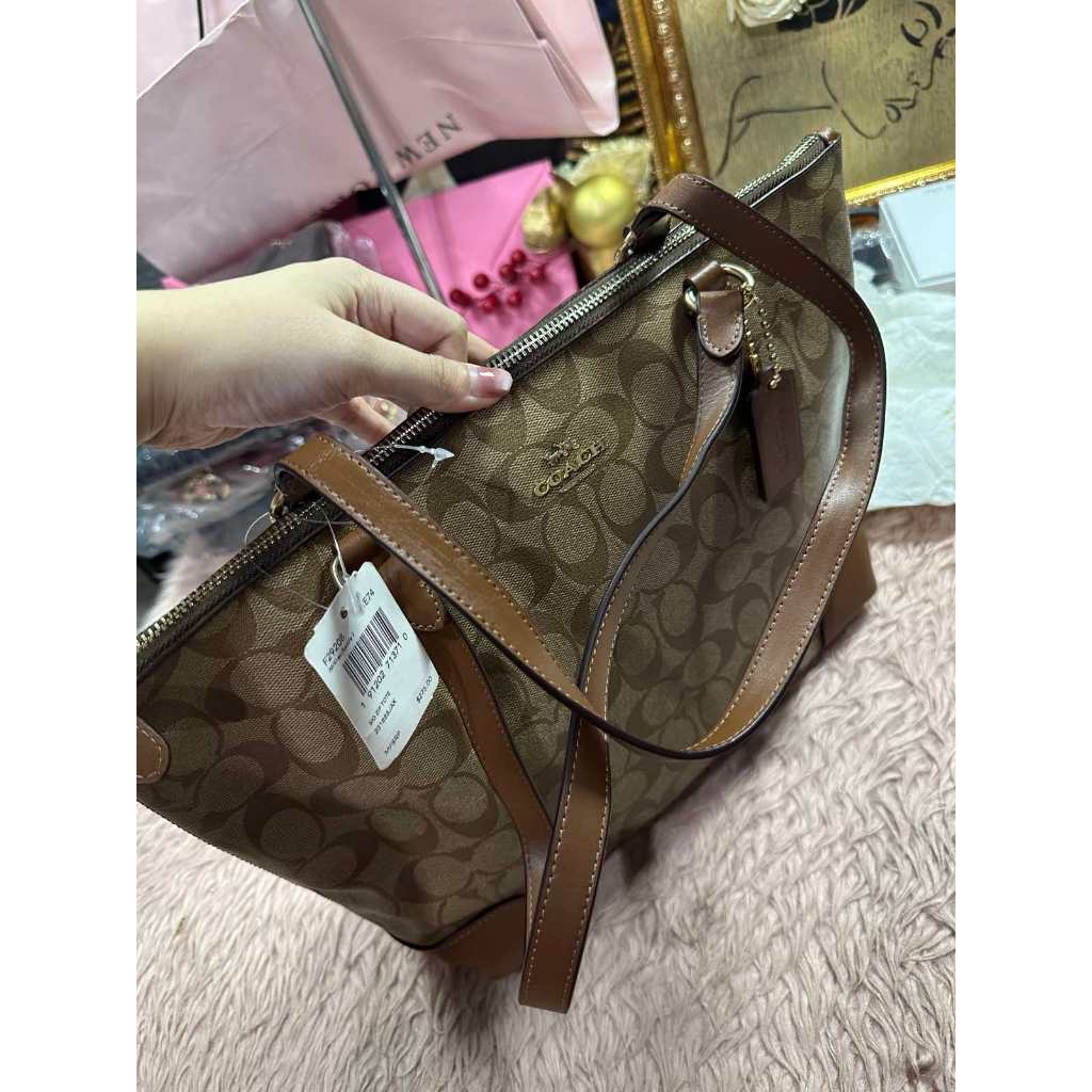 ORIG & IMPORTED CCH RARE Zip Top Tote Khaki Brown Medium Bag