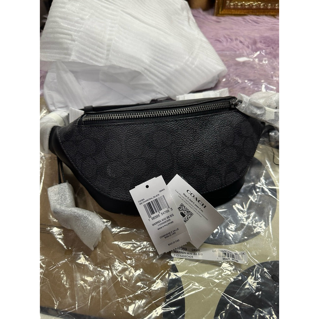 ORIG & IMPORTED CCH Warren Mini Belt Men Black Bag In Signature Canvas