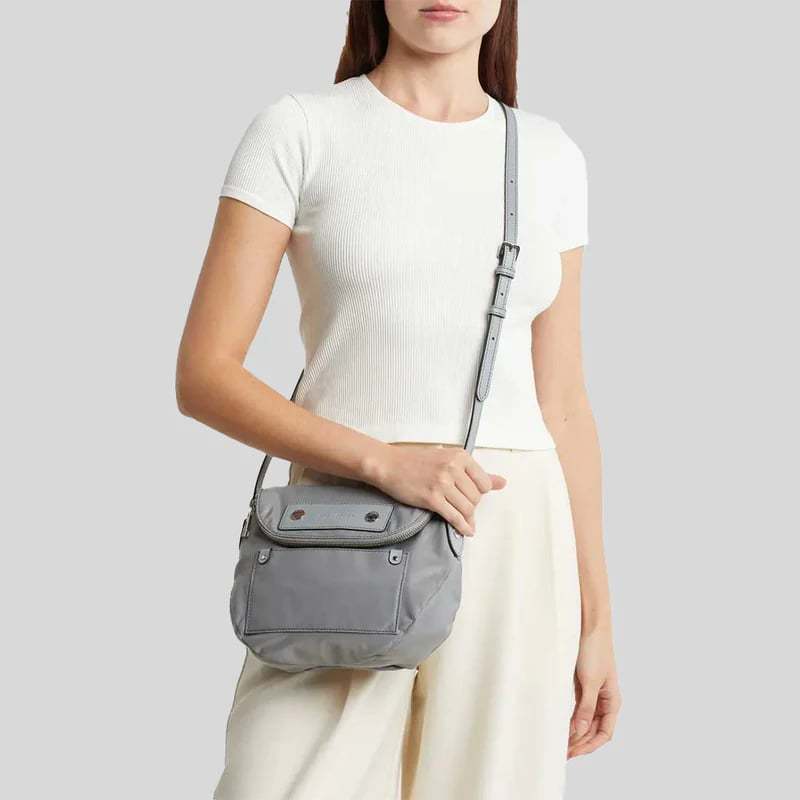 AUTHENTIC/ORIGINAL MJ Preppy Natasha Nylon Crossbody Bag Black Brown