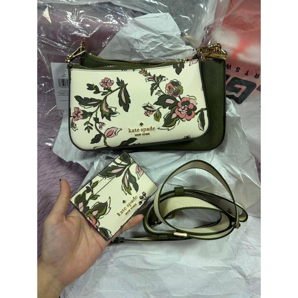 ORIG & IMPORTED KS Duet Floral Small Crossbody Green Bag