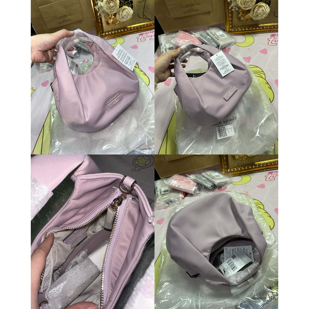 ORIG & IMPORTED KS Carter Nylon Small Pleated Crossbody Green/Black/Taupe/Purple/Pink Bag