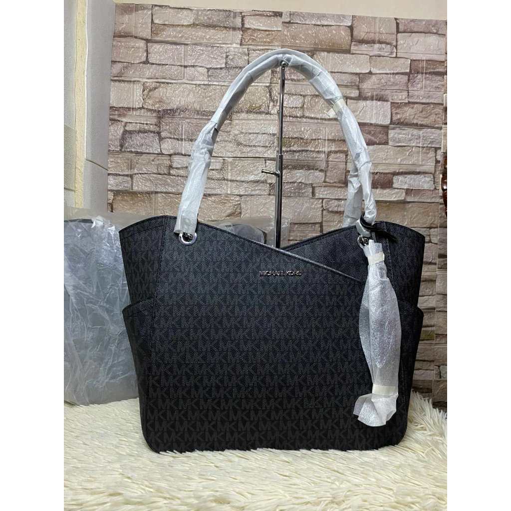 ORIG & IMPORTED MK Large Chain Shoulder Tote Black Bag
