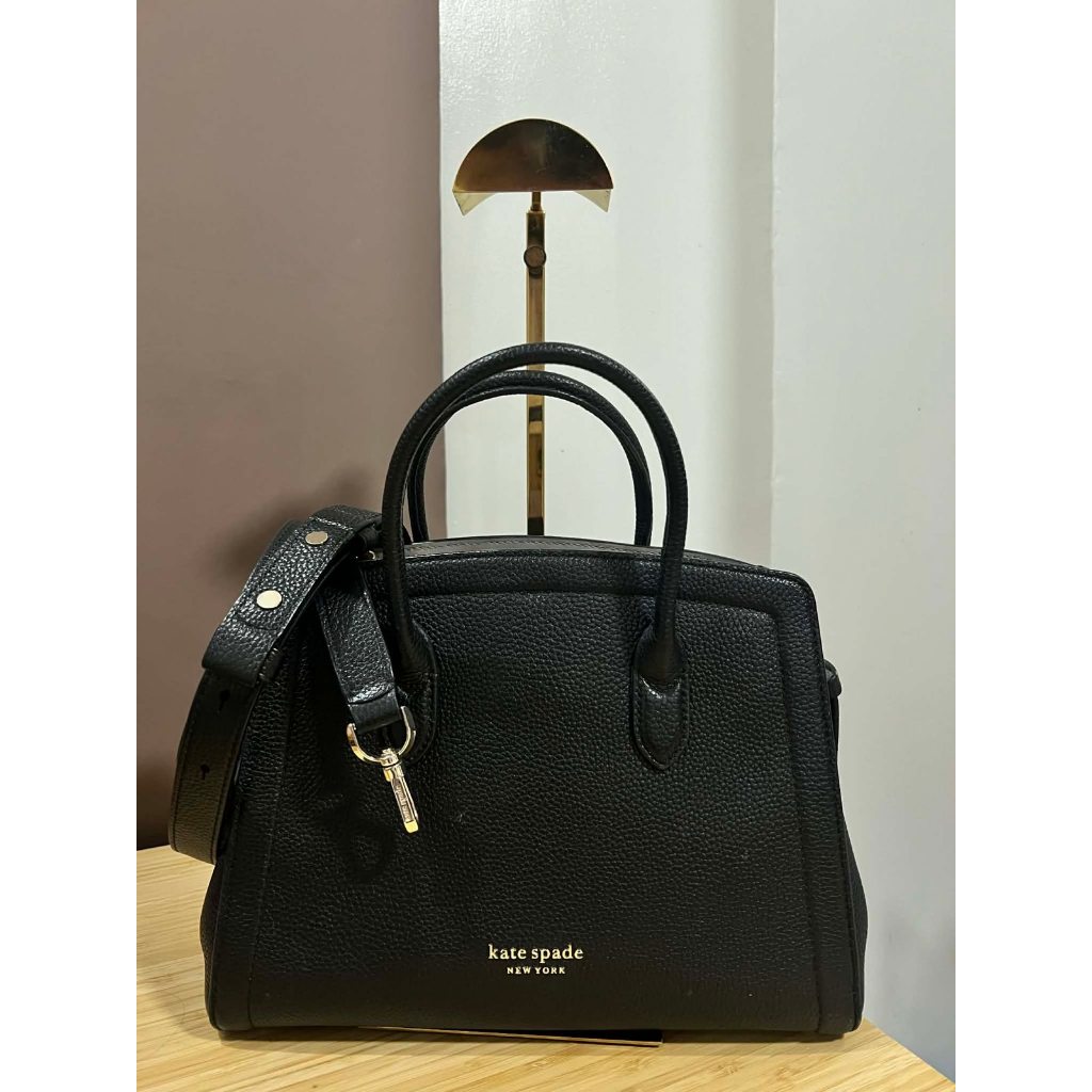 ORIG Preloved KS Knott Medium Zip-top Satchel Black Bag