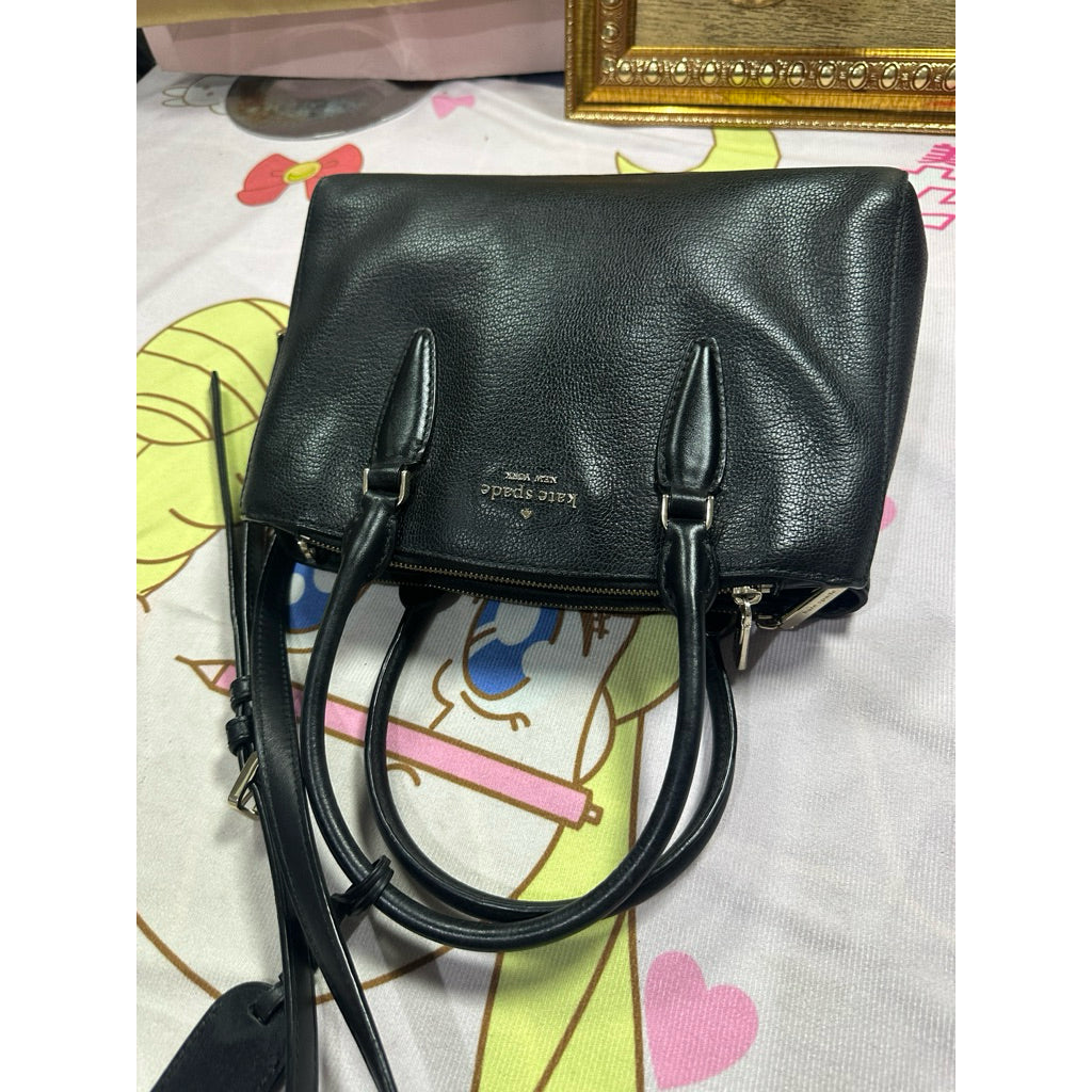 ORIG Preloved KS Dani Small Triple Compartment Satchel Black Bag