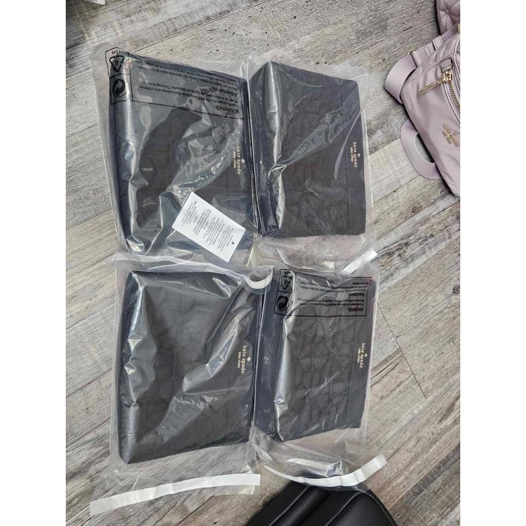 ORIG & IMPORTED KS Spade Flower Quilted Cosmetic Pouch Black