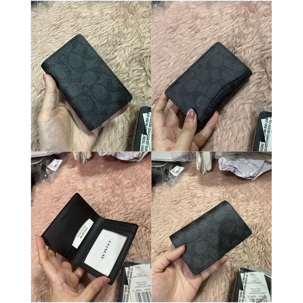 ORIG & IMPORTED CCH ID Wallet In Signature Canvas Small Men Card Holder Wallet