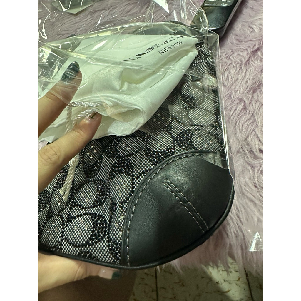 ORIG & IMPORTED CCH Retail Hampton Crystal Signature Jacquard Shoulder Black Bag