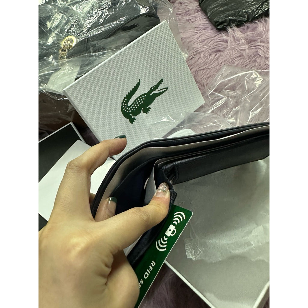 ORIG & IMPORTED LCT Men's Medium Men's Classic Billfold Coin Black Blue Wallet NH4421HC