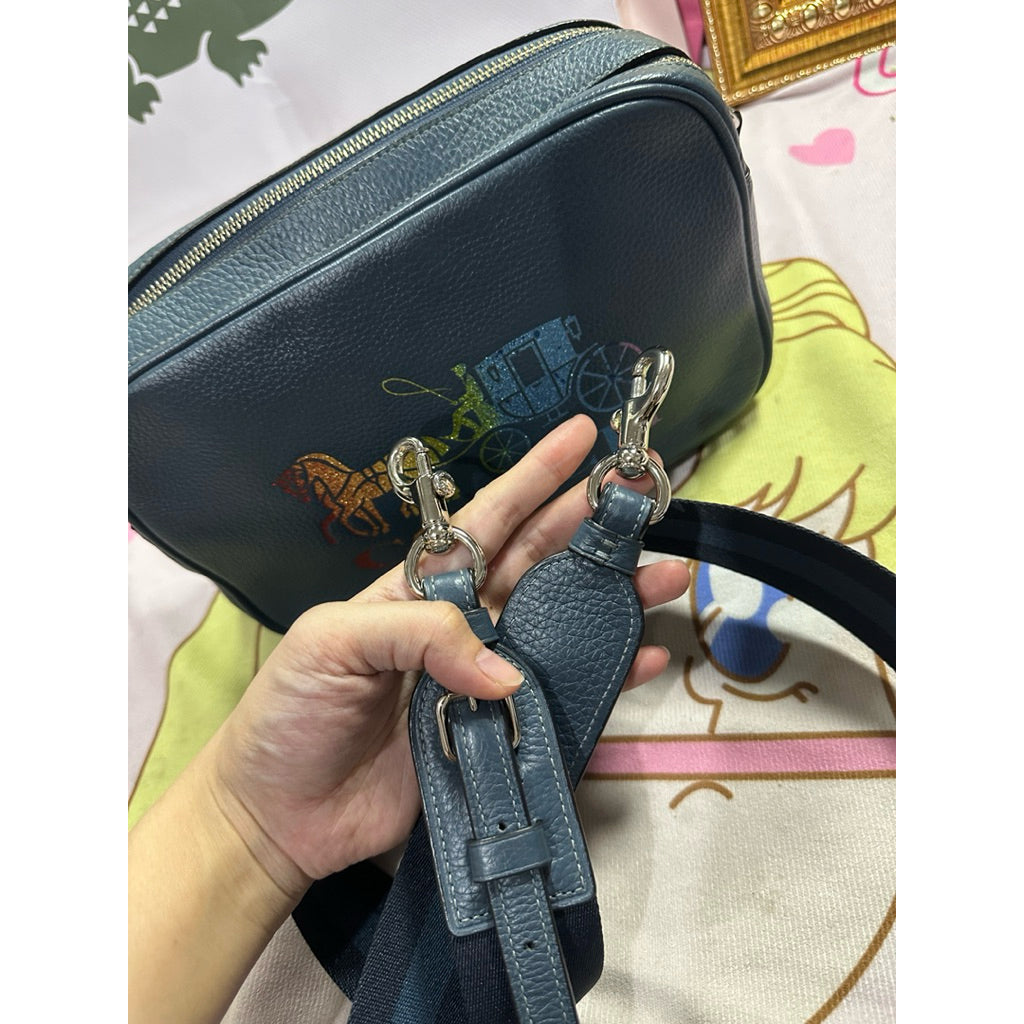 ORIG Preloved CCH Jes Double Zip Camera Blue Bag