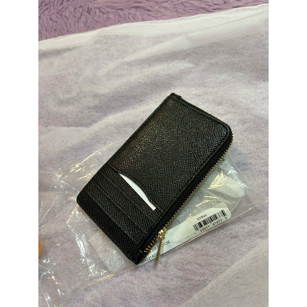 ORIG & IMPORTED CCH 78387 Small L-Zip Card Case Black Wallet