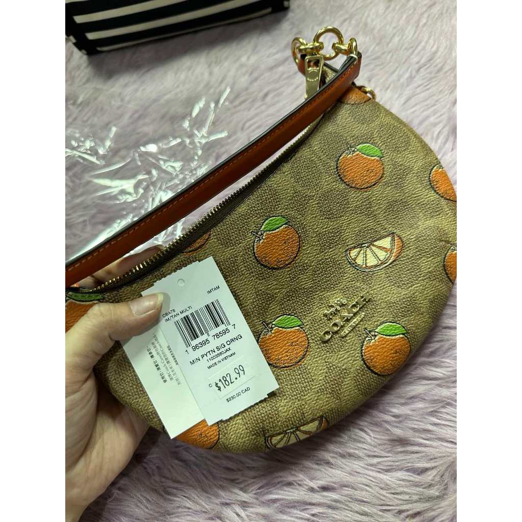 ORIG & IMPORTED CCH Mini Payton Brown/Orange Bag With Orange Print
