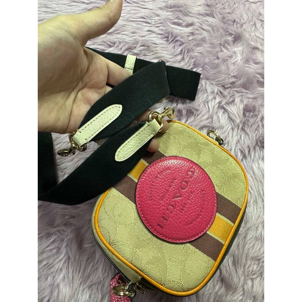 ORIG Preloved CCH Mini Micro Dempsey Camera Bag In Signature Jacquard