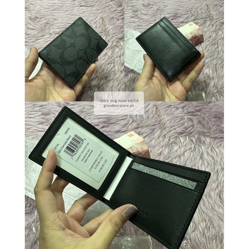 ORIG & IMPORTED CCH Compact Small Slim Bifold Men's Wallet Black