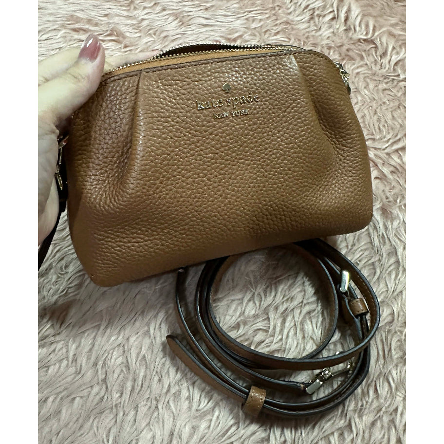 ORIG & IMPORTED KS Dumpling Convertible Small Crossbody Wristlet Bag Black Brown