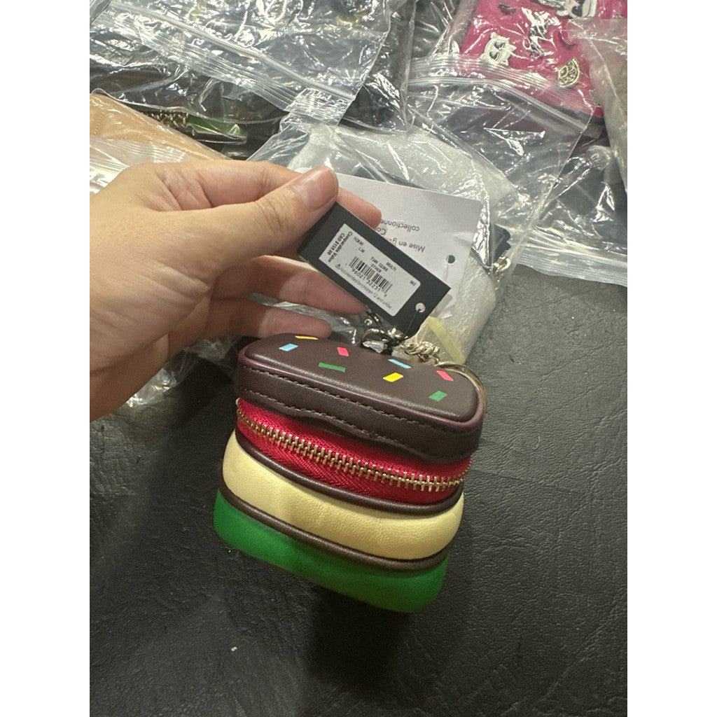 ORIG & IMPORTED KS 3d Rainbow Cookie Coin Purse Wallet Bag Charm
