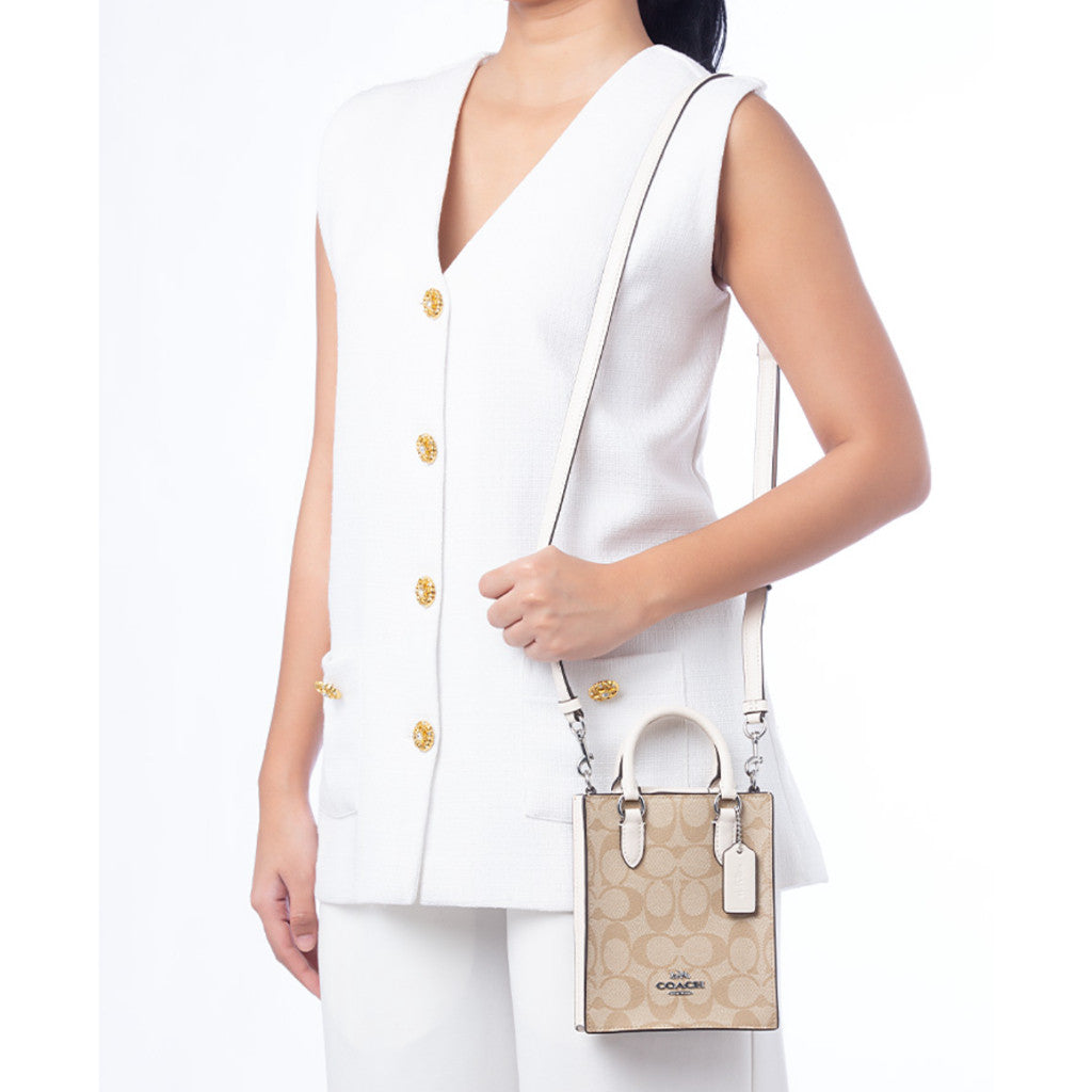 ORIG & IMPORTED CCH North South Mini Tote Phone Bag in Light Khaki Chalk