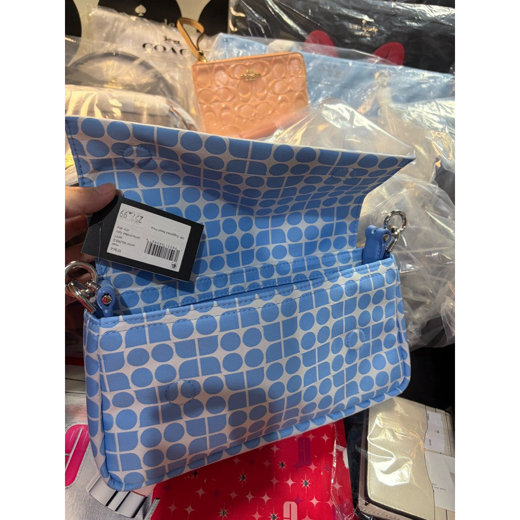 ORIG & IMPORTED KS Retail Noel Jacquard Convertible Crossbody Nylon/Fabric Blue Bag