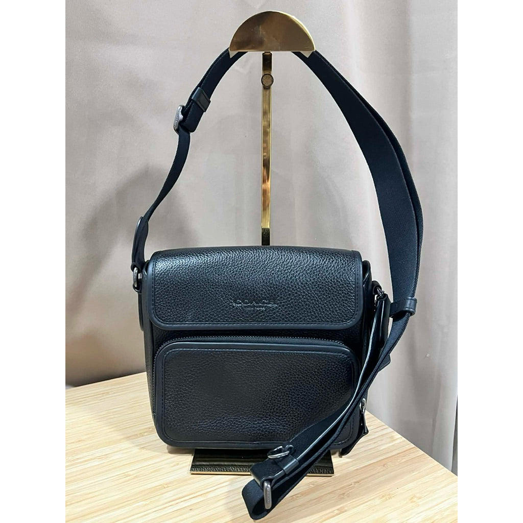 ORIG Preloved CCH Sullivan Flap Crossbody Men's Bag in Plain Black