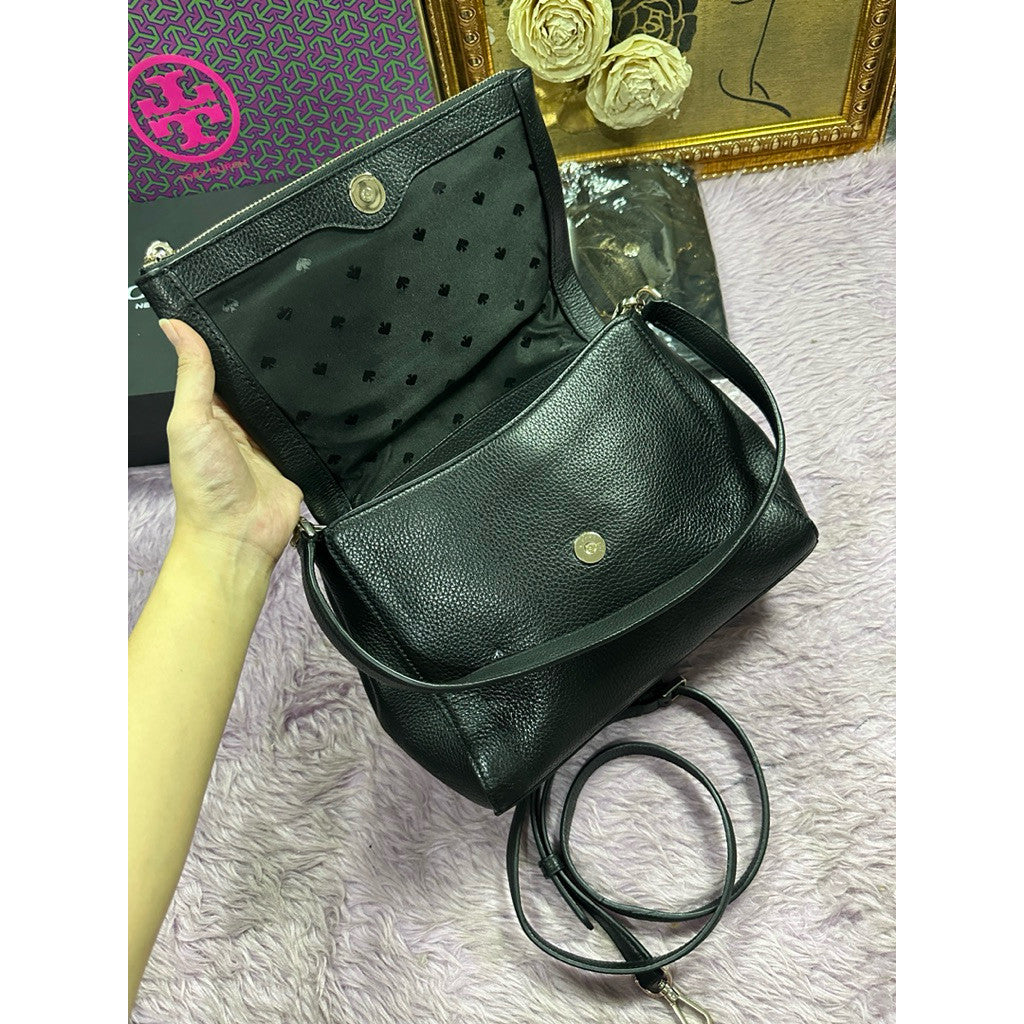 ORIG Preloved KS Leila Medium Flap Shoulder Bag Black