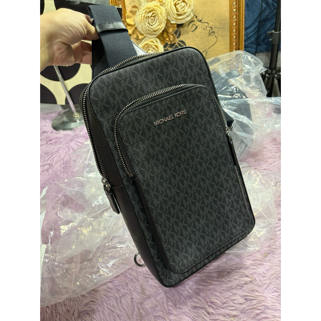 ORIG & IMPORTED MK Cooper Commuter Logo Sling Pack Men's Black/Blue Body Bag