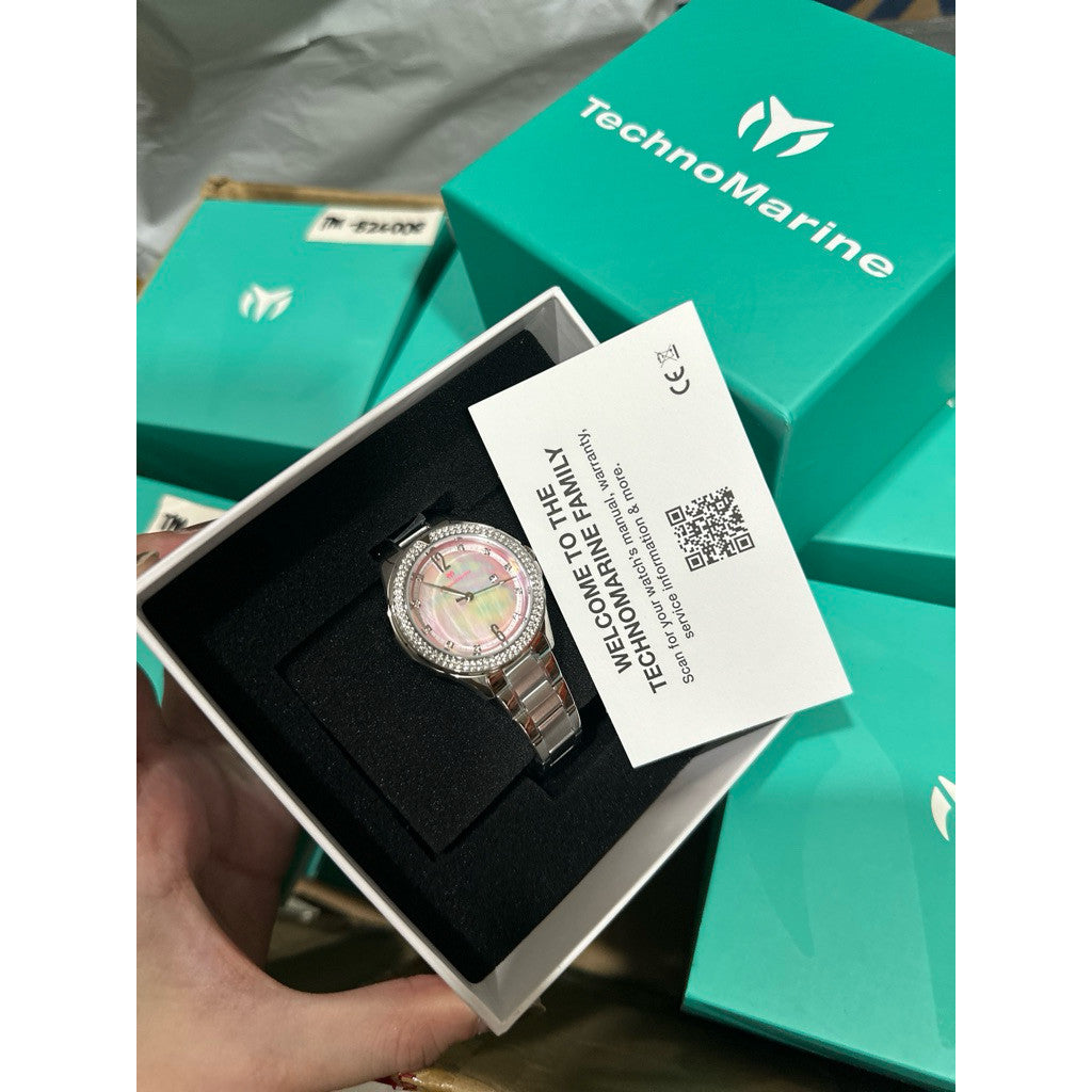 ORIG & IMPORTED Technomarine LUNA 33mm TM-826006 Silver Lady's Watch