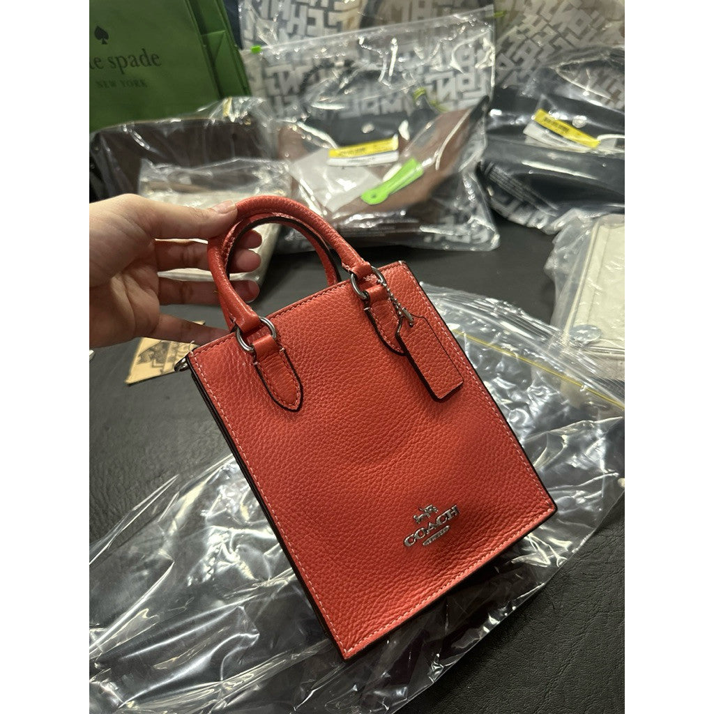 ORIG & IMPORTED CCH Signature North South Mini Tote Khaki Orange Phone Bag