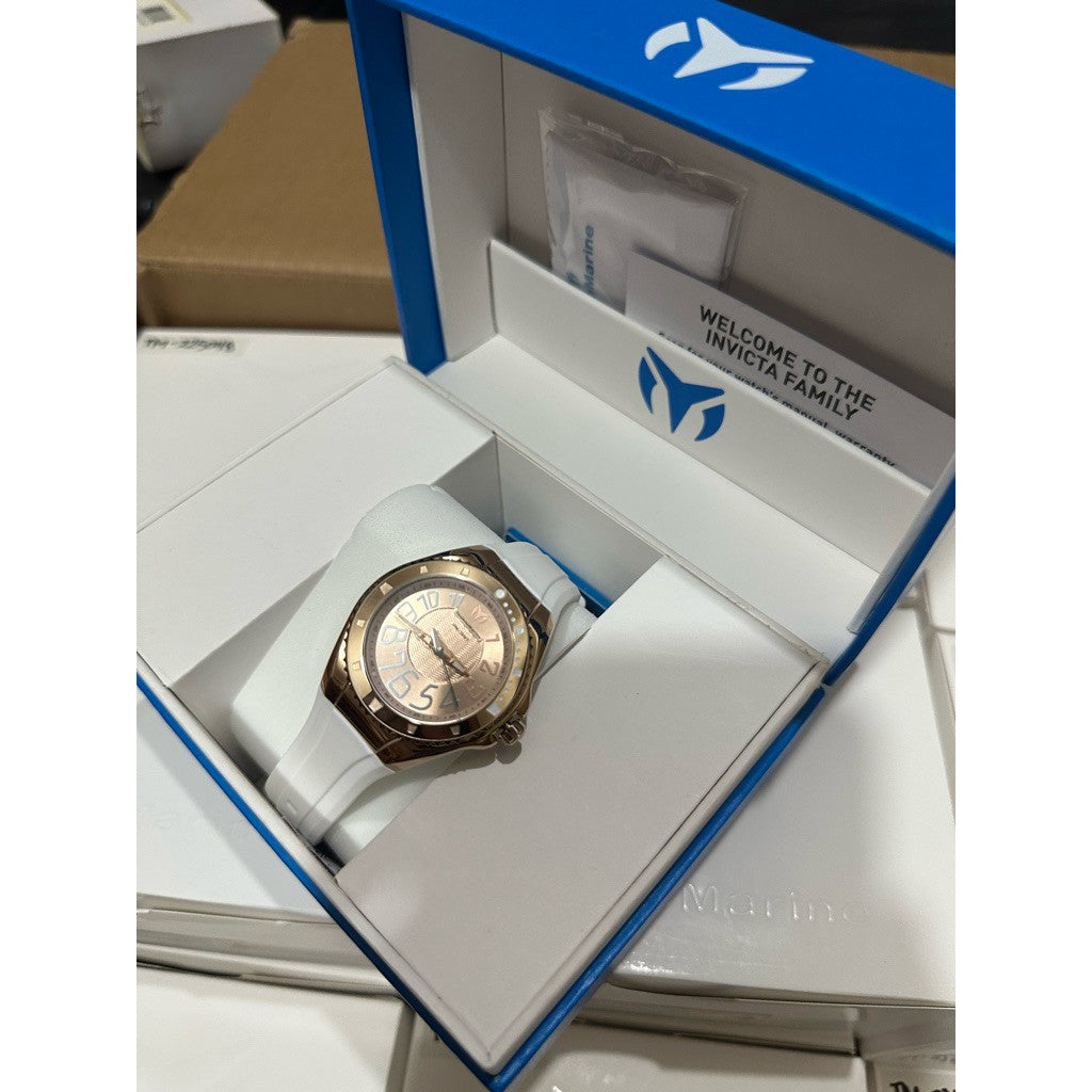ORIG & IMPORTED Technomarine Lusso Mare 38mm TM-225048 White Strap Lady's Watch