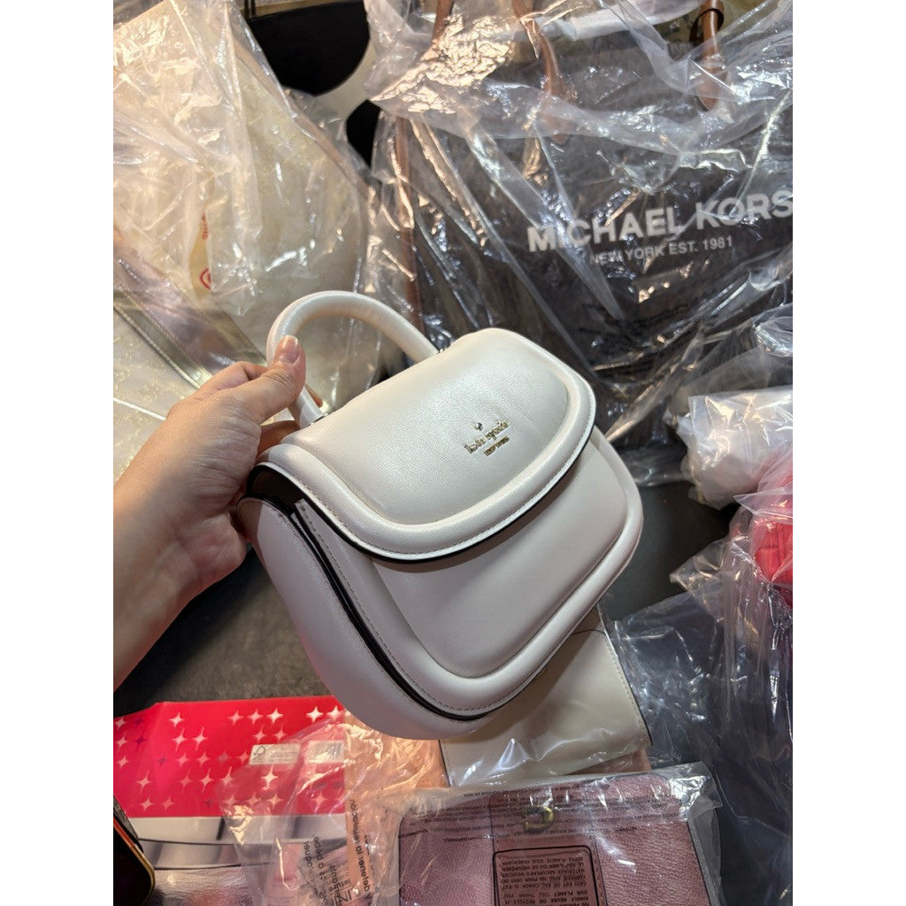ORIG & IMPORTED KS Puffy Mini Top Handle Crossbody White Bag