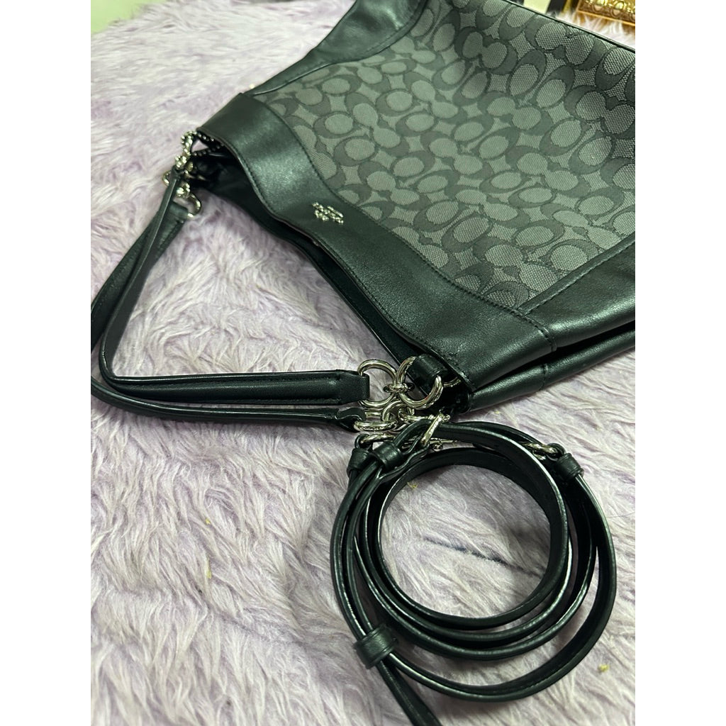 ORIG Preloved CCH Small Lexy Shoulder Black Signature Canvas Bag