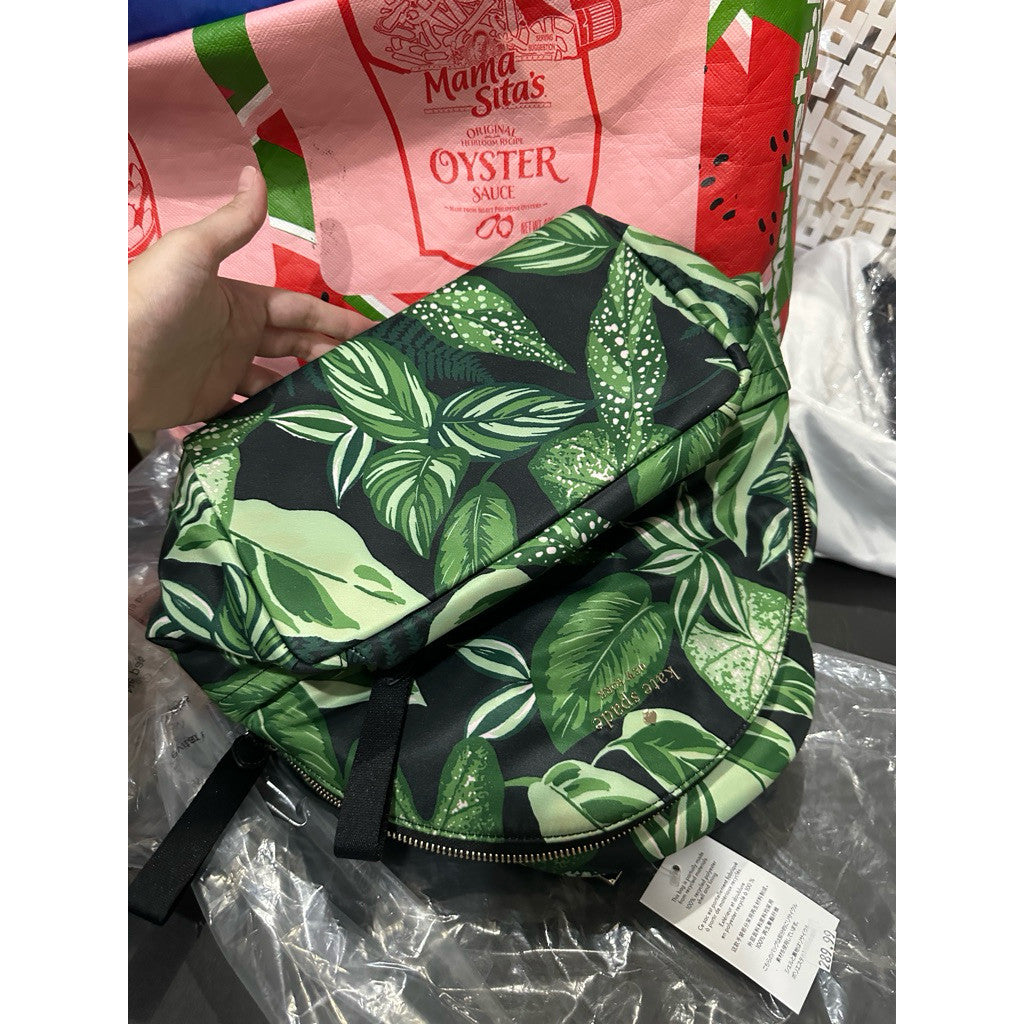 ORIG & IMPORTED KS Leaf Medium Nylon Black/Green Backpack