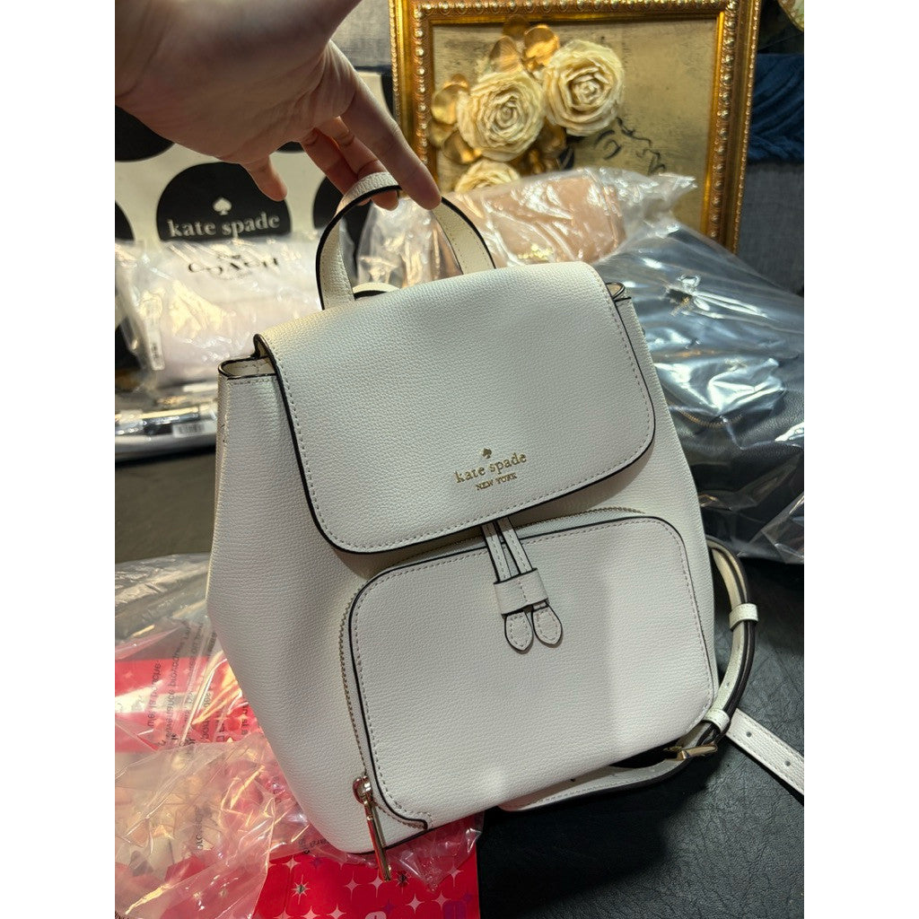 ORIG & IMPORTED KS Kristi Medium Flap Backpack White Bag