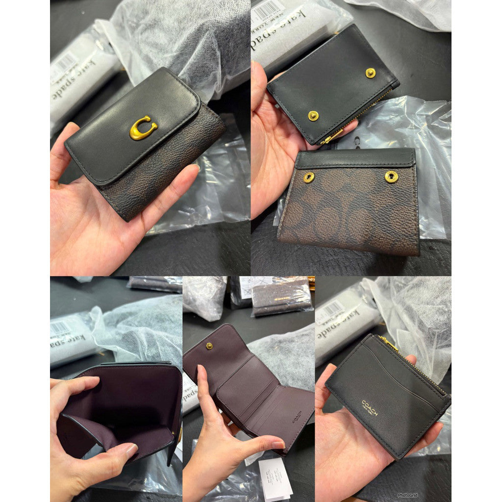 ORIG & IMPORTED CCH 2-in-1 Card Holder Detachable Essential Wallet Tan/Brown/Walnut