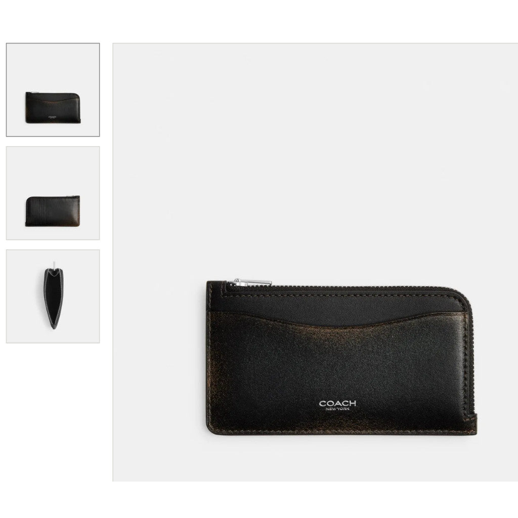 ORIG & IMPORTED CCH Slim Zip Card Case Wallet Black/Brown