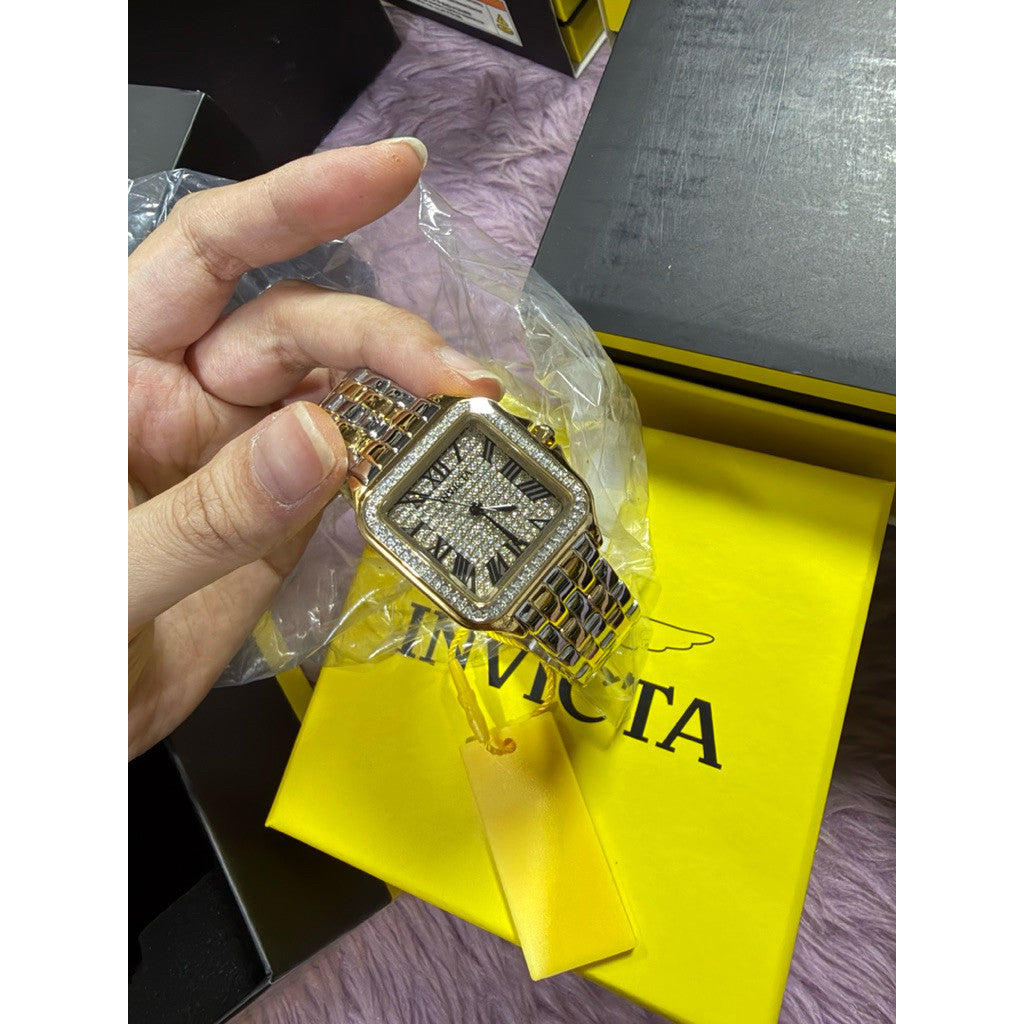 ORIG & IMPORTED Invicta Angel Quartz Crystal Gold/Silver 28mm 48996 Ladies Watch